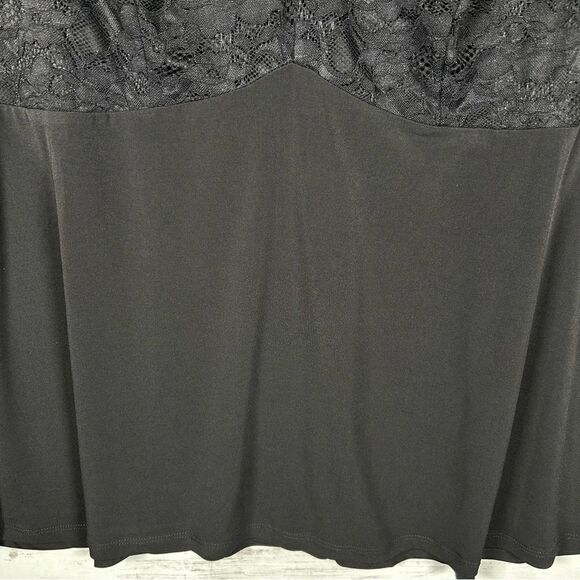 Torrid Flare Lace Overlay 3/4 Sleeve Black Holiday Party Top 2X - Picture 6 of 8